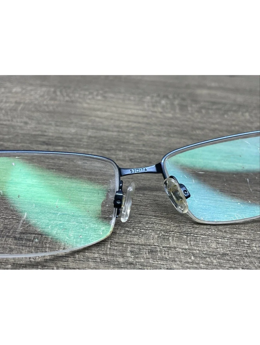 Nike Eyeglasses Frame 8090-412 Mens Navy Blue Metal Half Rim 53[]17-140 Frames